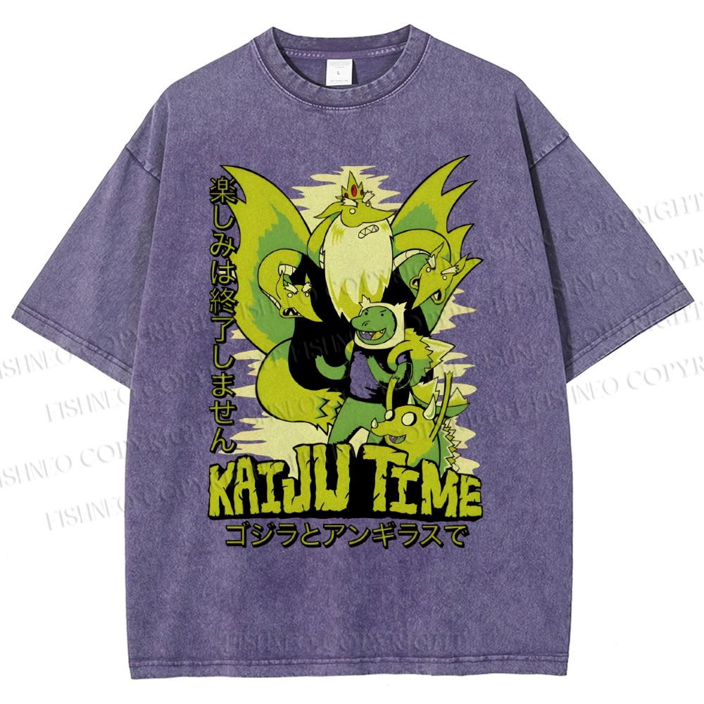 Unisex Monster Printed Washed Tee