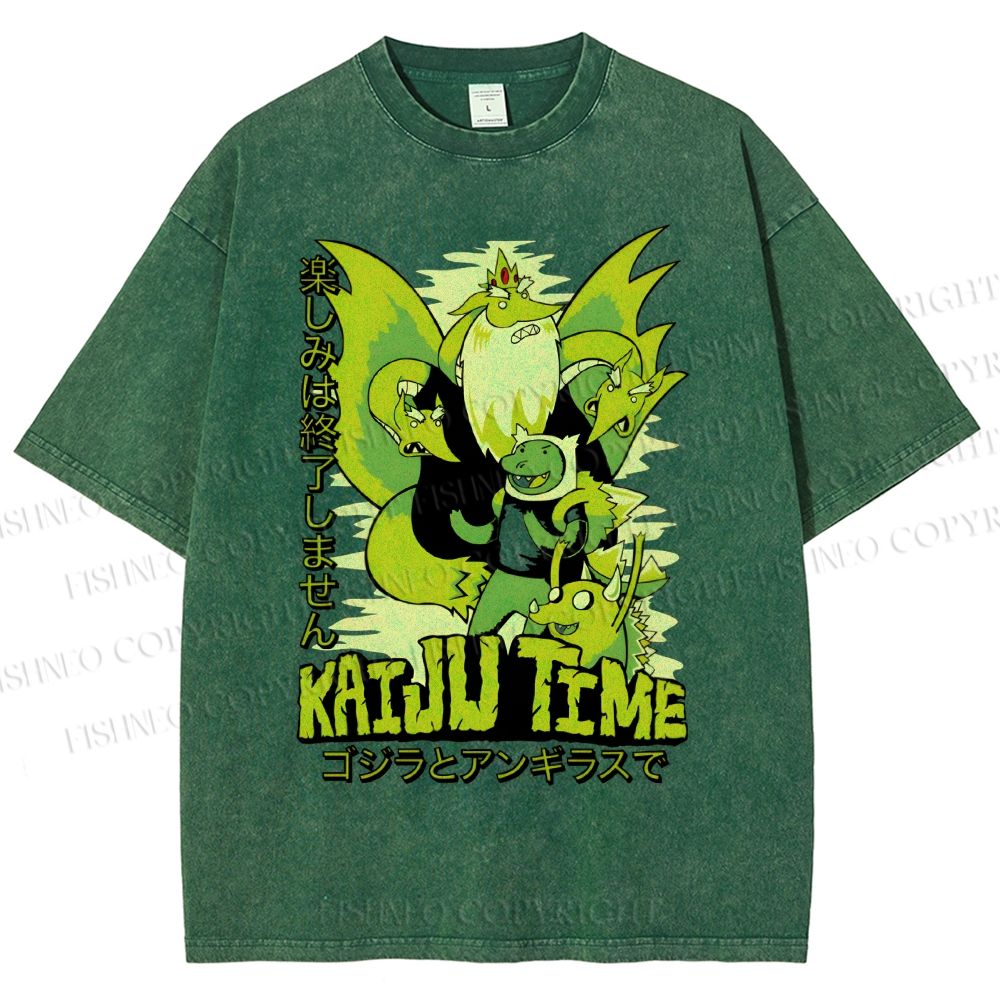 Unisex Monster Printed Washed Tee