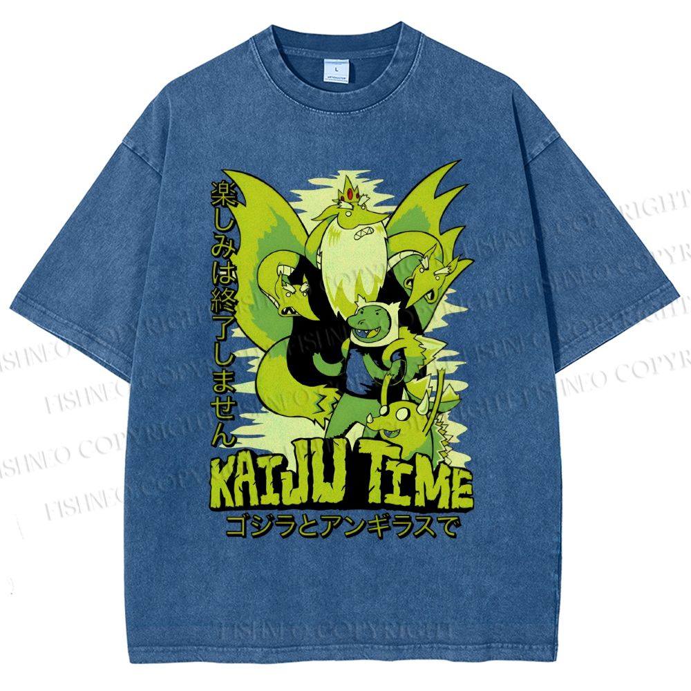 Unisex Monster Printed Washed Tee
