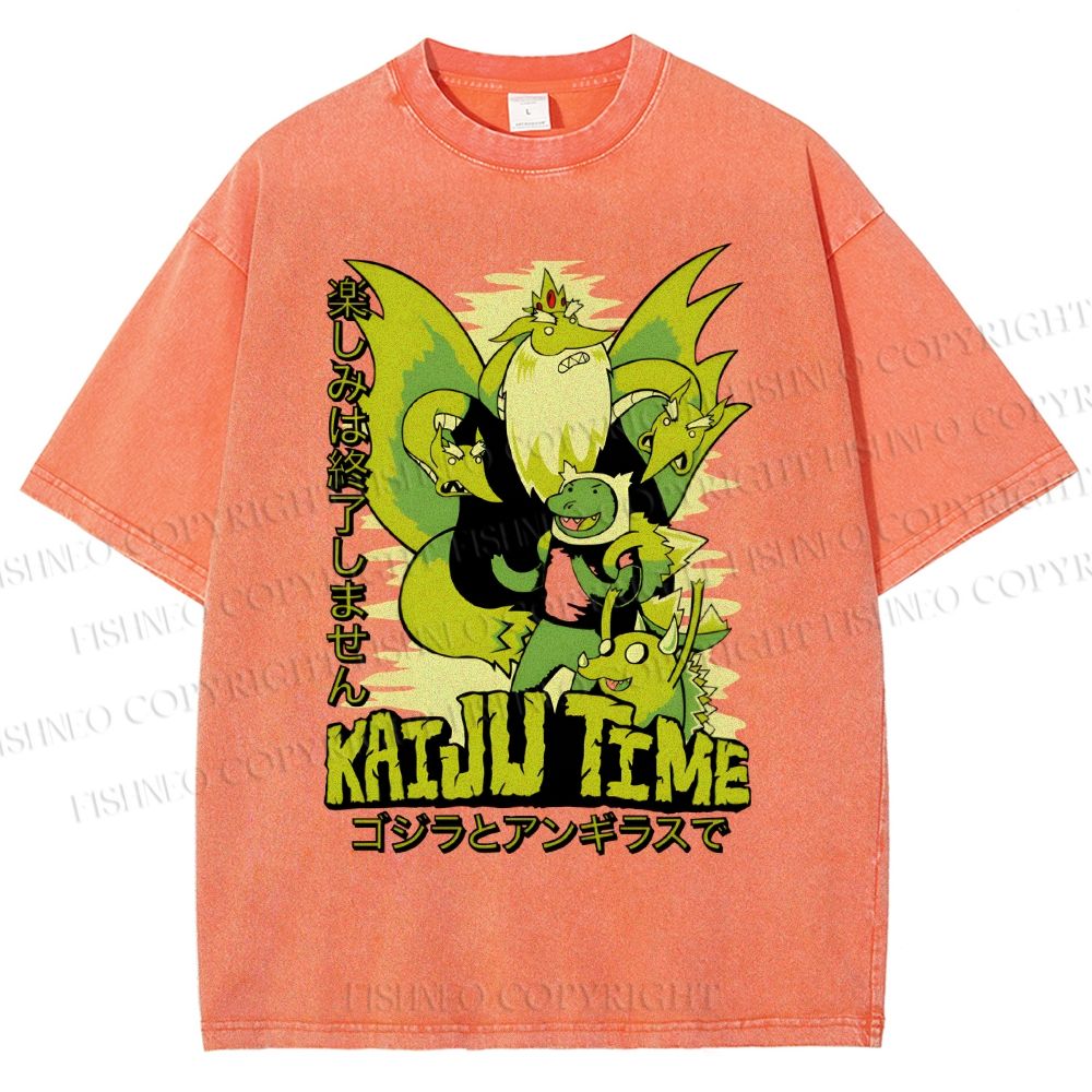 Unisex Monster Printed Washed Tee