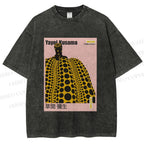 Unisex Yayoi Kusama Pumpkin Printed Washed Tee