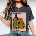 Unisex Yayoi Kusama Pumpkin Printed Washed Tee