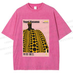 Unisex Yayoi Kusama Pumpkin Printed Washed Tee