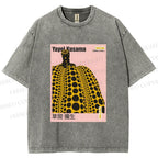 Unisex Yayoi Kusama Pumpkin Printed Washed Tee