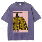 Unisex Yayoi Kusama Pumpkin Printed Washed Tee
