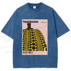 Unisex Yayoi Kusama Pumpkin Printed Washed Tee