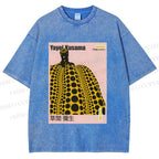Unisex Yayoi Kusama Pumpkin Printed Washed Tee