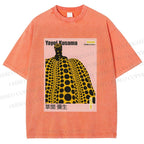 Unisex Yayoi Kusama Pumpkin Printed Washed Tee