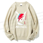 Unisex Artistic Cat Printed Sweatshirt