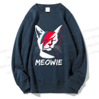 Unisex Artistic Cat Printed Sweatshirt