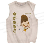 Unisex Yoshitomo Nara Printed Washed Tank Top