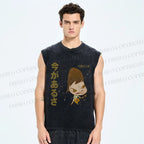 Unisex Yoshitomo Nara Printed Washed Tank Top