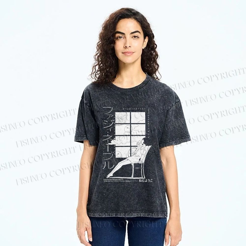 Unisex After The Afternoon Printed Washed Tee