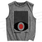 Unisex Artistic Geometric Eyes Printed Washed Tank Top