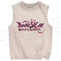 Unisex Pain Printed Washed Tank Top