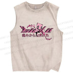 Unisex Pain Printed Washed Tank Top