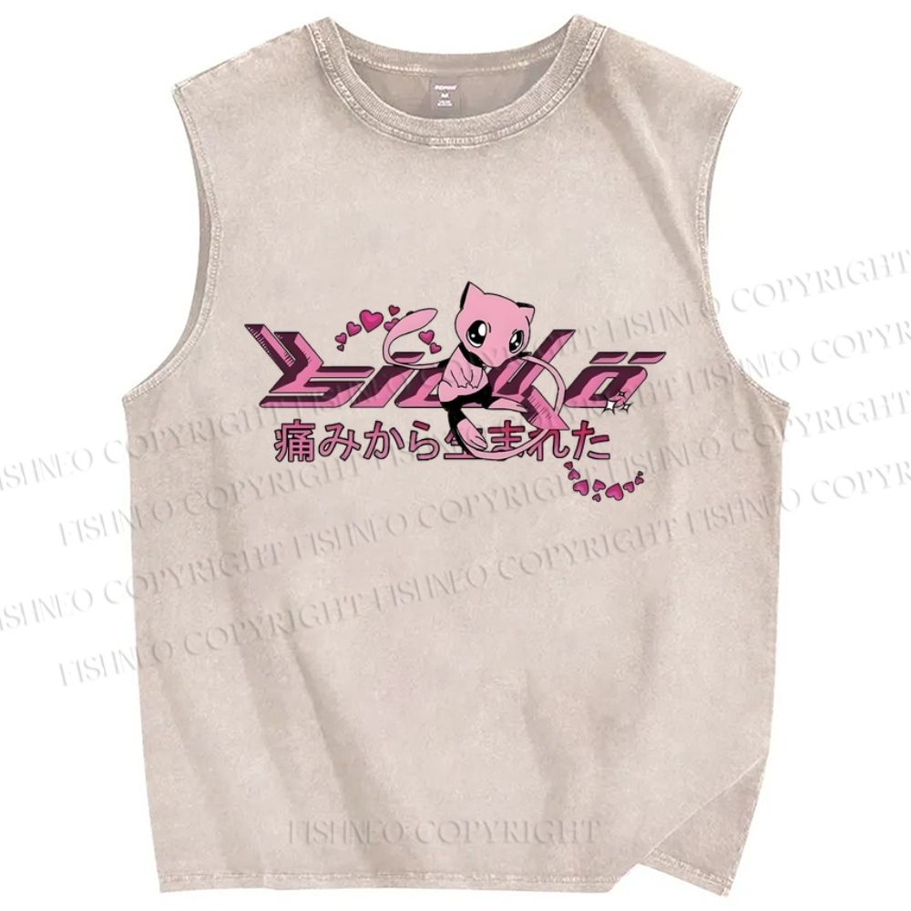 Unisex Pain Printed Washed Tank Top