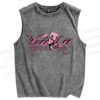Unisex Pain Printed Washed Tank Top