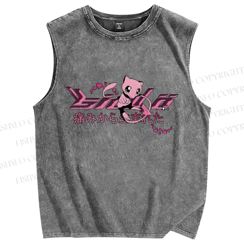 Unisex Pain Printed Washed Tank Top