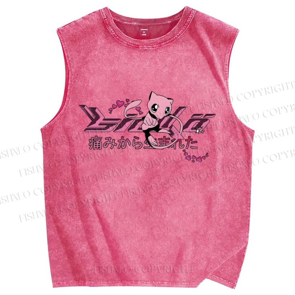 Unisex Pain Printed Washed Tank Top