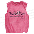 Unisex Pain Printed Washed Tank Top