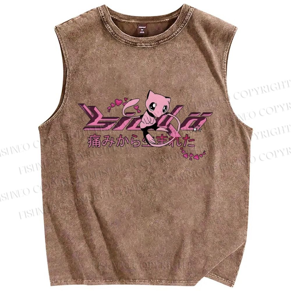 Unisex Pain Printed Washed Tank Top