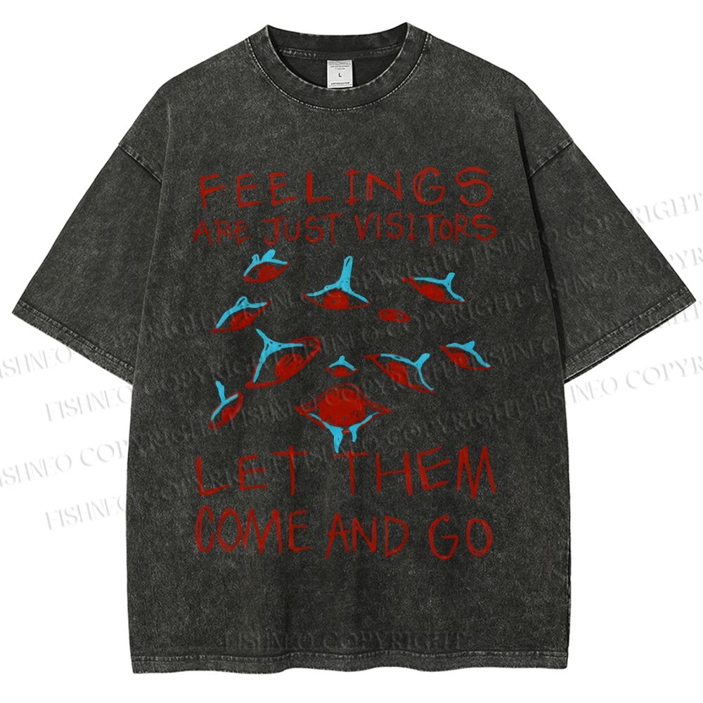 Unisex Artistic Abstract Eyes Printed Washed Tee