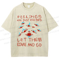 Unisex Artistic Abstract Eyes Printed Washed Tee
