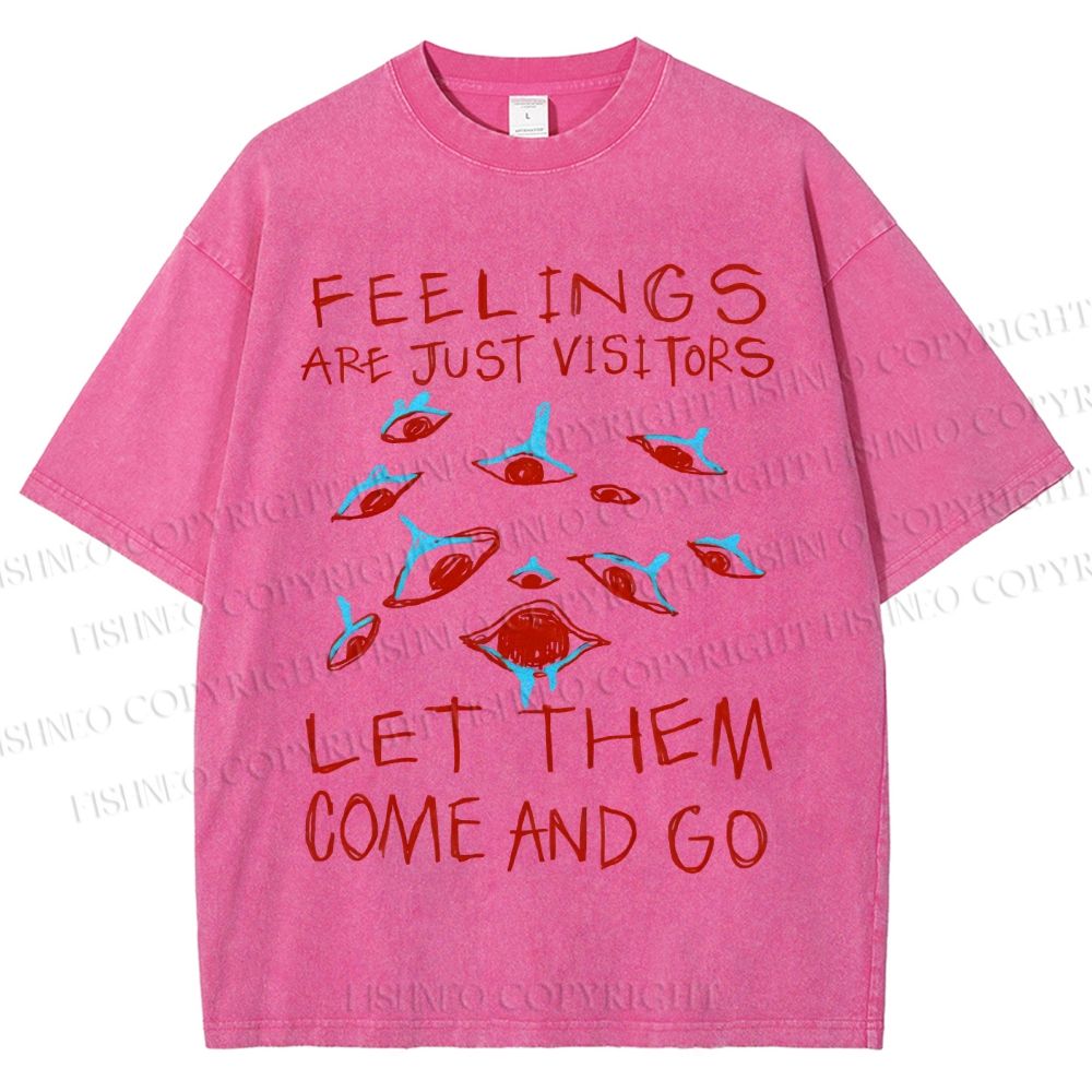 Unisex Artistic Abstract Eyes Printed Washed Tee