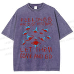 Unisex Artistic Abstract Eyes Printed Washed Tee
