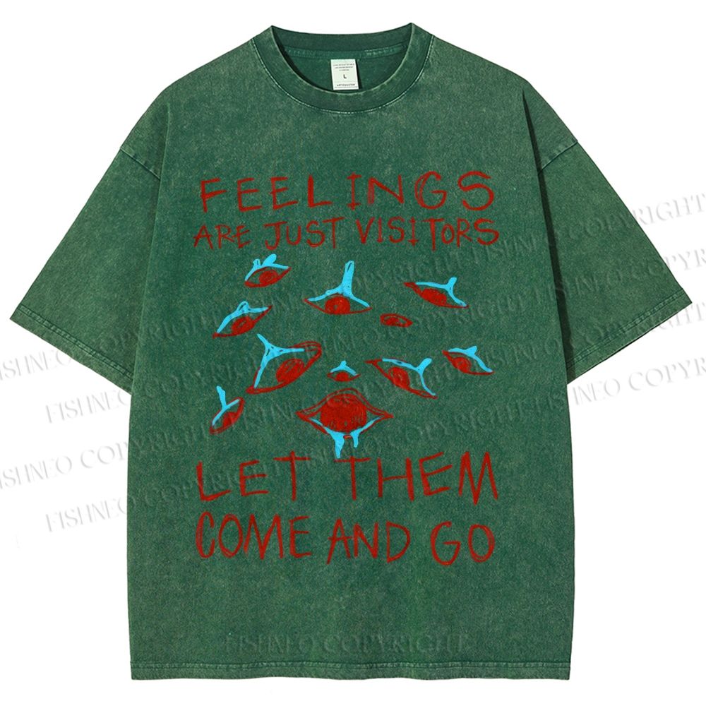 Unisex Artistic Abstract Eyes Printed Washed Tee