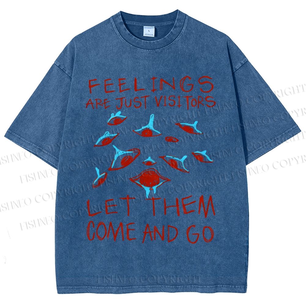 Unisex Artistic Abstract Eyes Printed Washed Tee