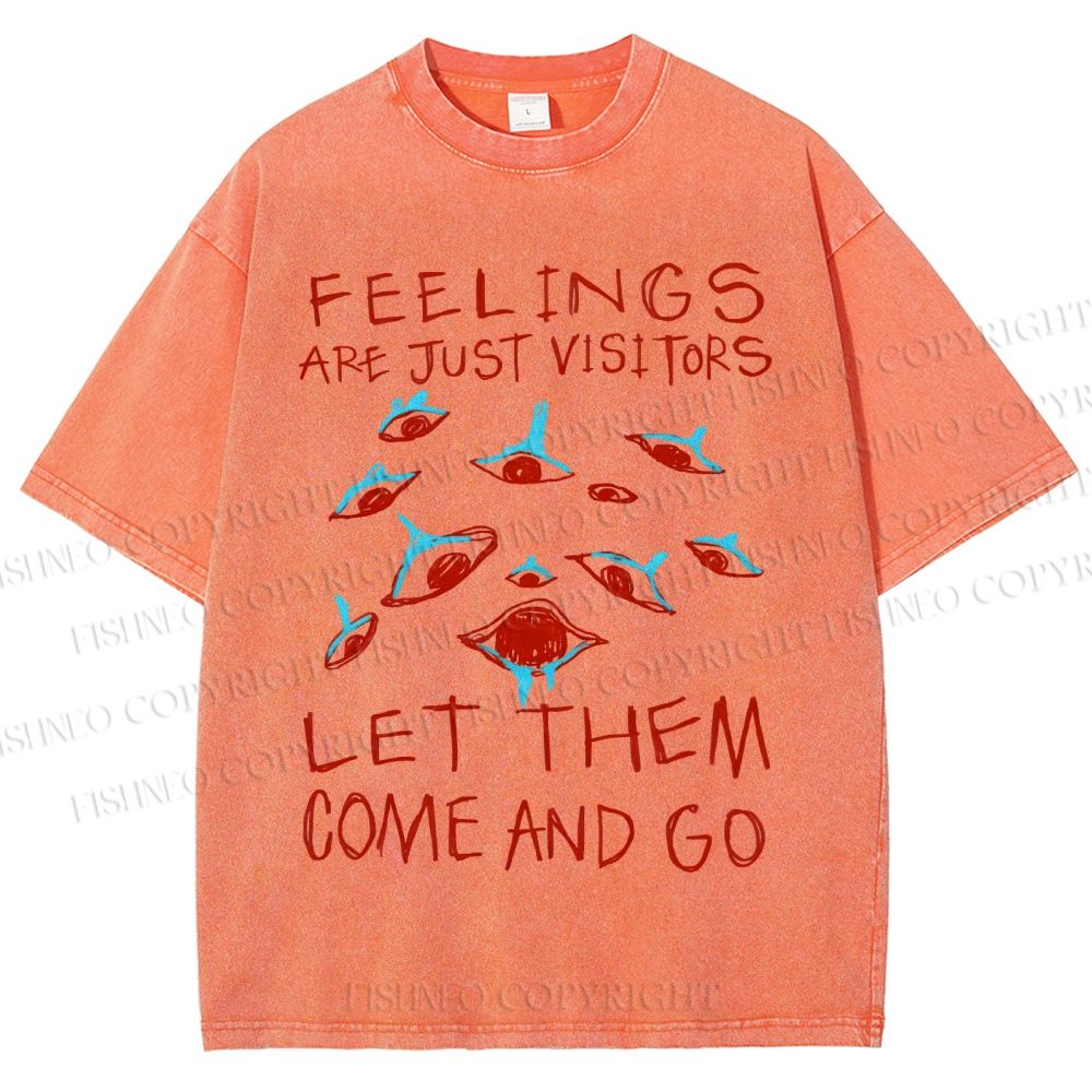 Unisex Artistic Abstract Eyes Printed Washed Tee