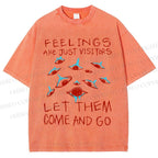 Unisex Artistic Abstract Eyes Printed Washed Tee