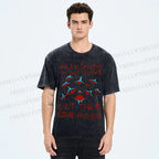 Unisex Artistic Abstract Eyes Printed Washed Tee