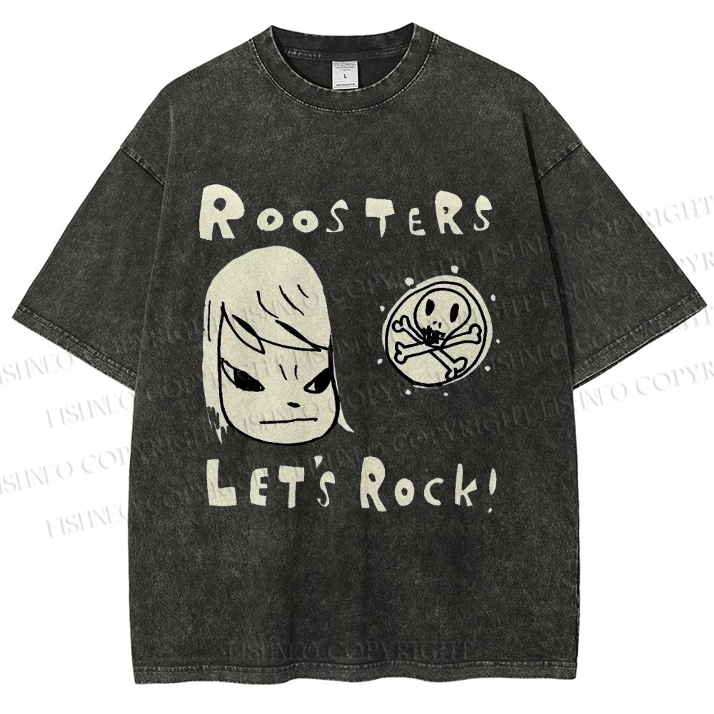 Unisex Yoshitomo Nara Printed Washed Tee