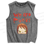 Unisex Yoshitomo Nara Printed Washed Tank Top