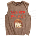 Unisex Yoshitomo Nara Printed Washed Tank Top