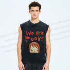 Unisex Yoshitomo Nara Printed Washed Tank Top