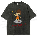 Unisex Yoshitomo Nara Printed Washed Tee