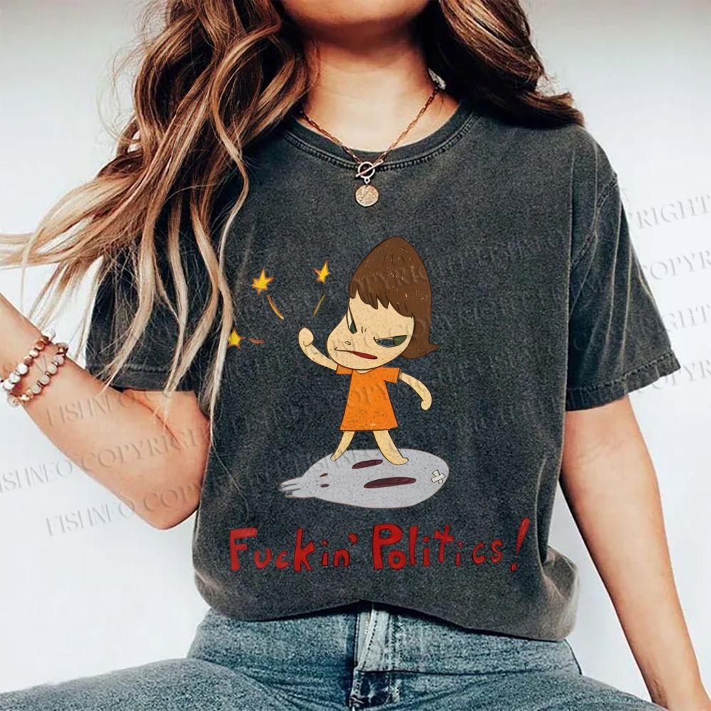 Unisex Yoshitomo Nara Printed Washed Tee