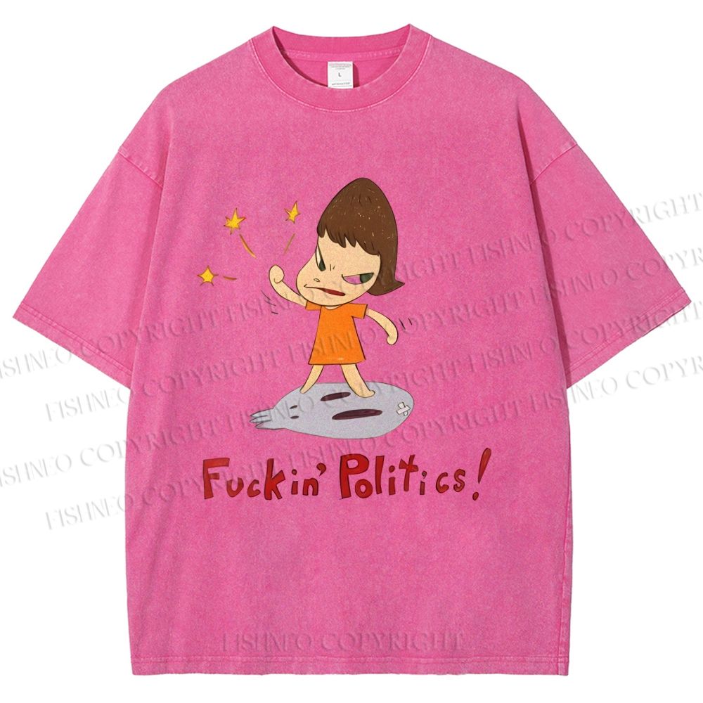 Unisex Yoshitomo Nara Printed Washed Tee