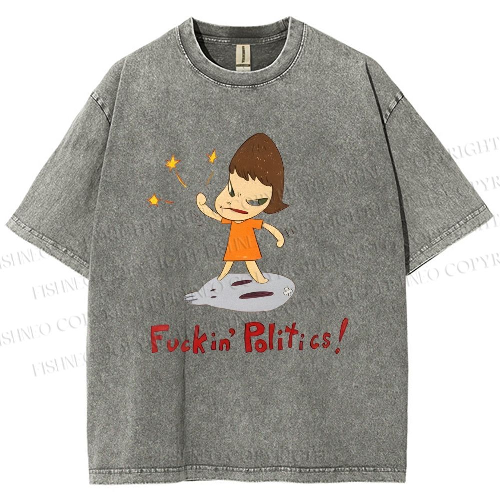 Unisex Yoshitomo Nara Printed Washed Tee