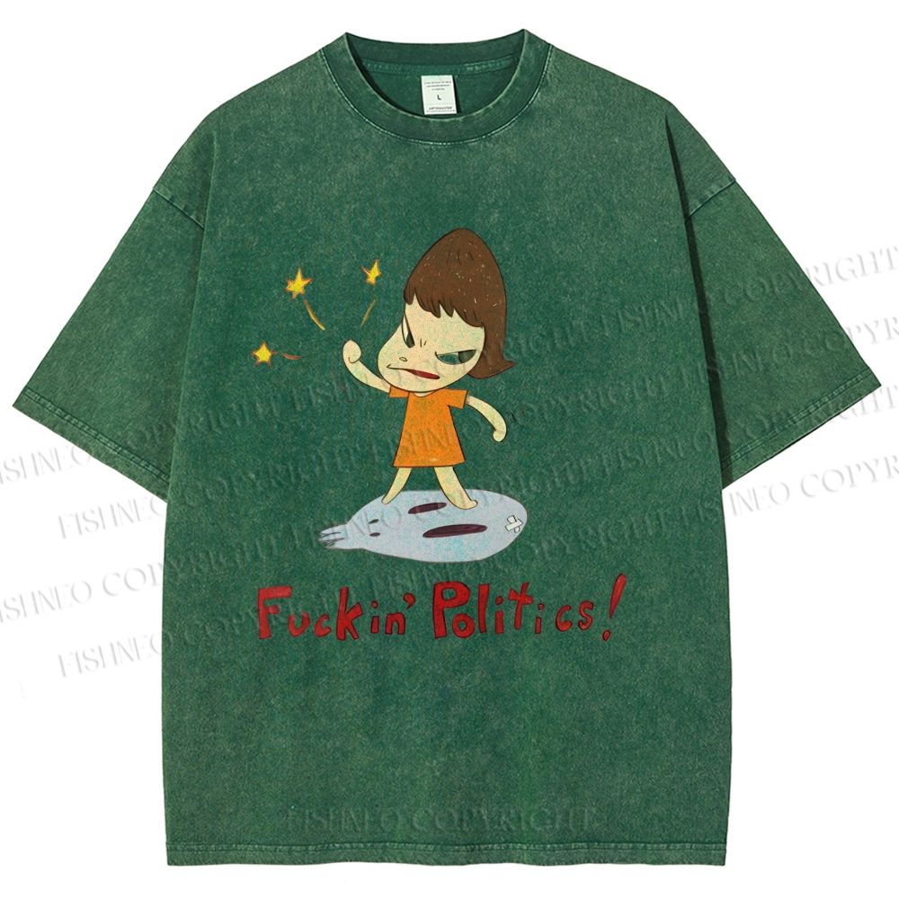 Unisex Yoshitomo Nara Printed Washed Tee