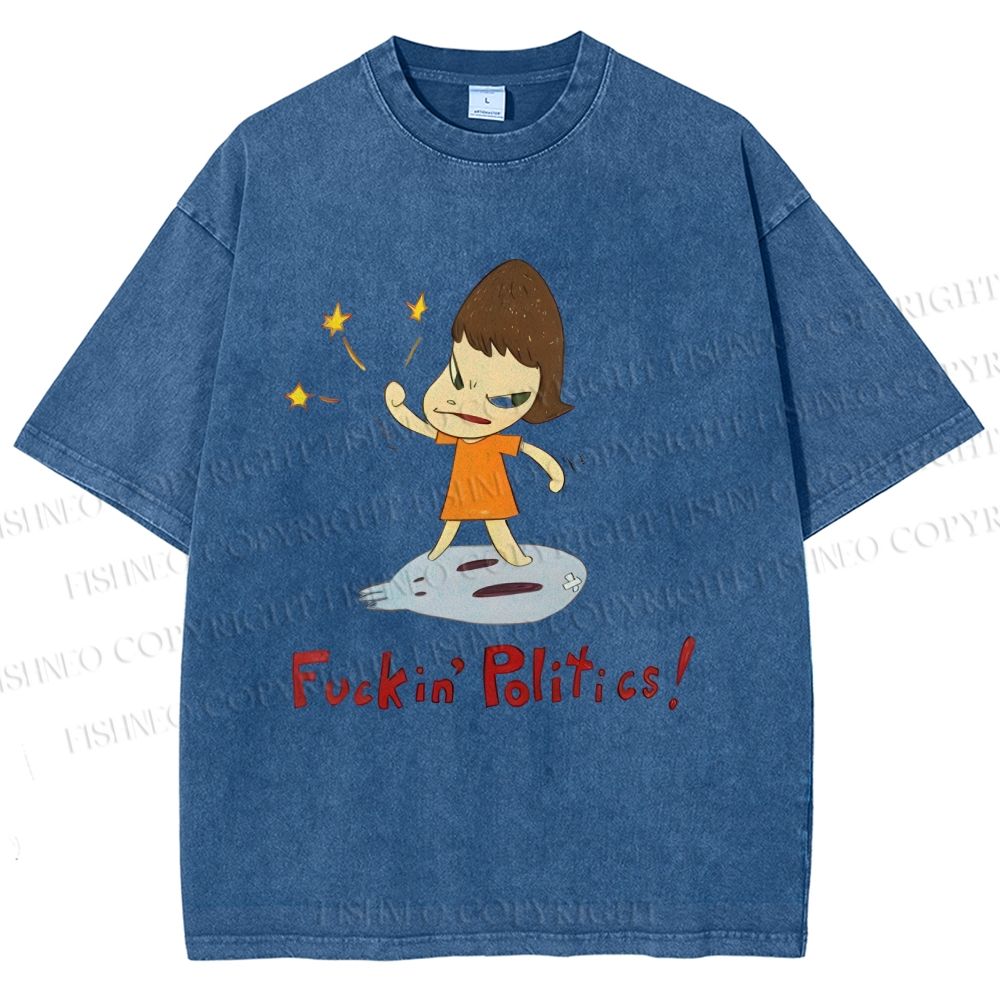 Unisex Yoshitomo Nara Printed Washed Tee