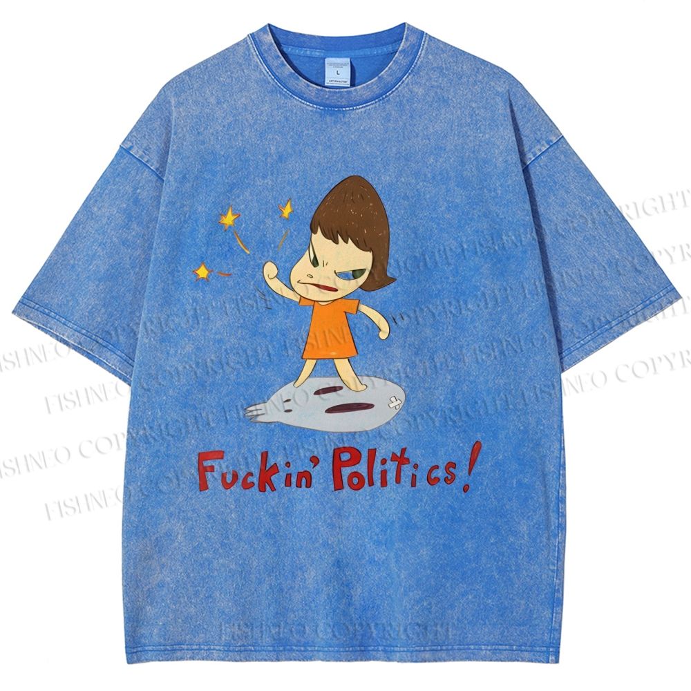 Unisex Yoshitomo Nara Printed Washed Tee