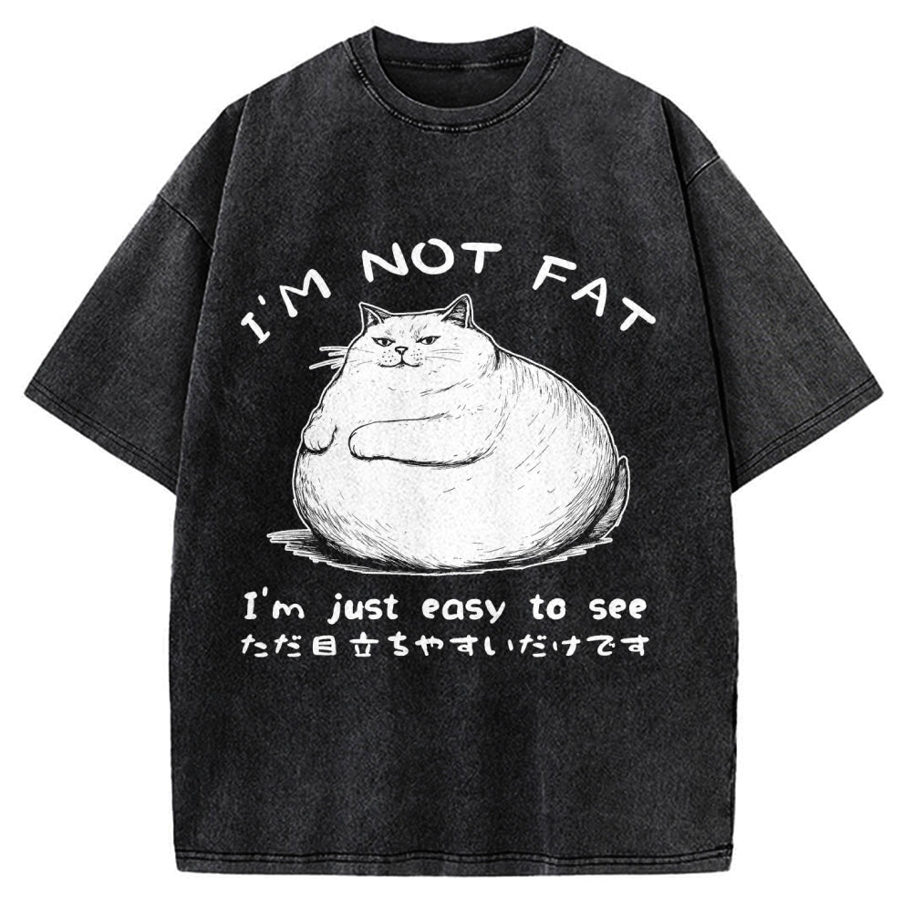 Funny Cat Fat Just Easy To See Vintage Washed T-shirt
