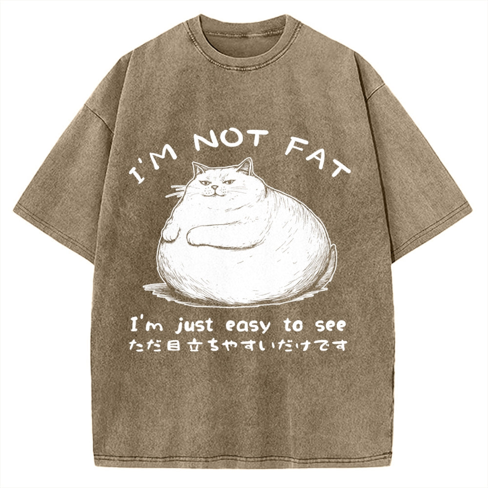 Funny Cat Fat Just Easy To See Vintage Washed T-shirt
