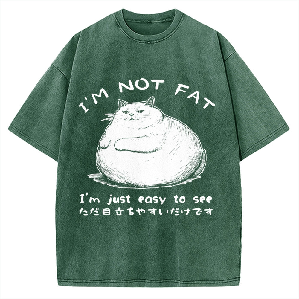 Funny Cat Fat Just Easy To See Vintage Washed T-shirt