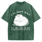 Funny Cat Fat Just Easy To See Vintage Washed T-shirt